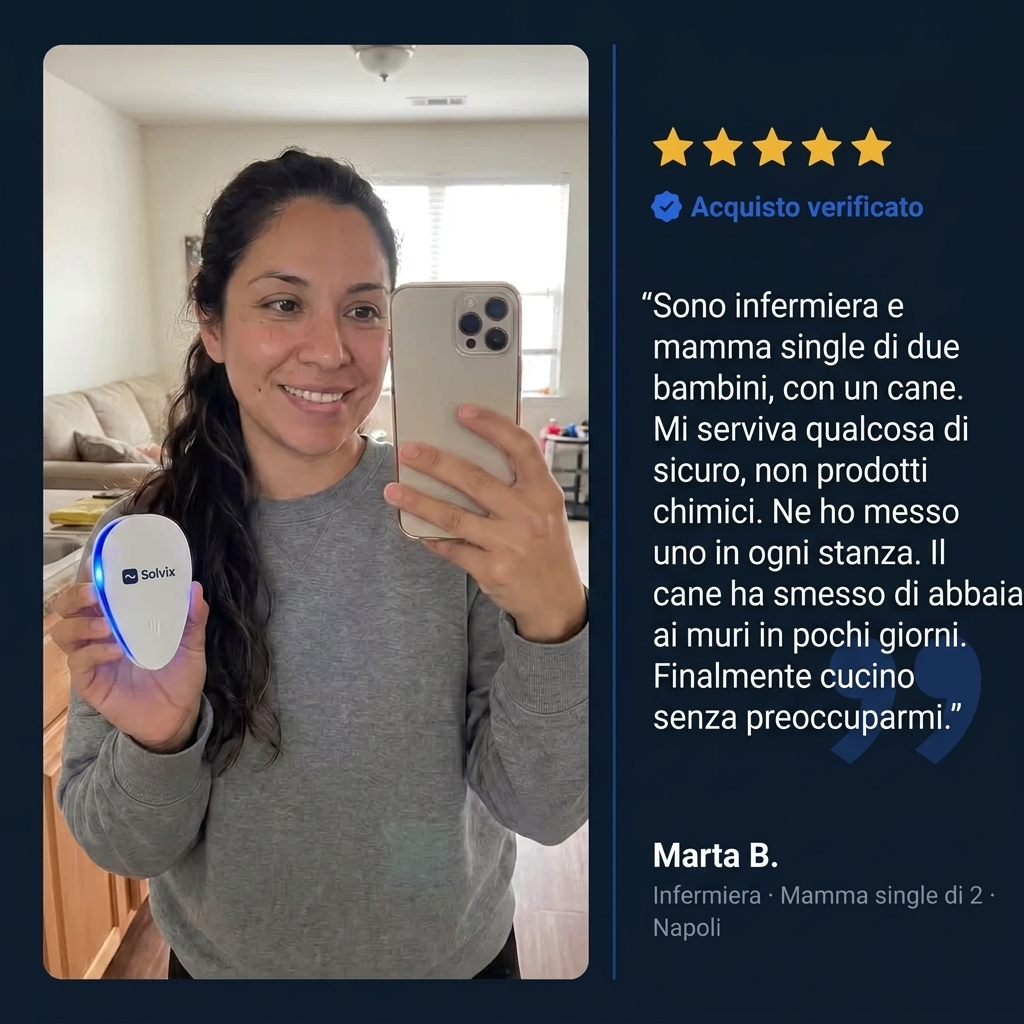 Solvix™ Repellente a Ultrasuoni – Via 14+ Parassiti, per Sempre